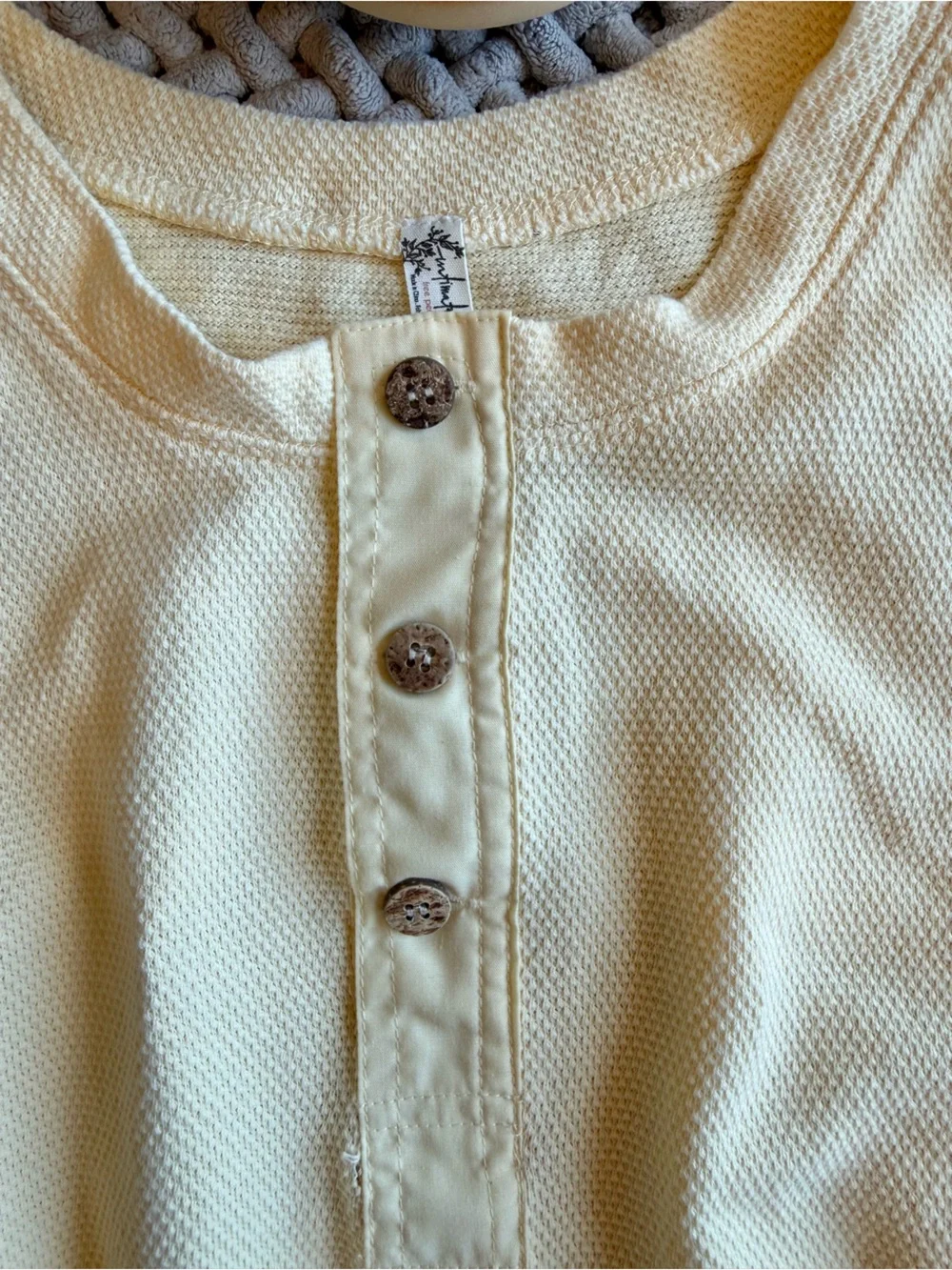 Free People | Women’s Peek Aye Button Front Bodysuit | Crème de la crème | XS